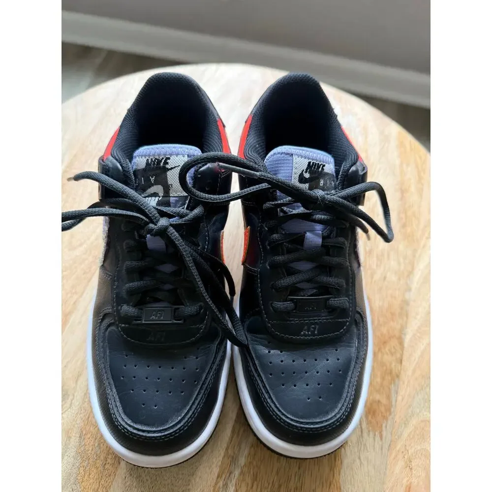 Nike AF1 Shadow SE Pixel Swoosh Noir Womens Black Shoe SIZE 6